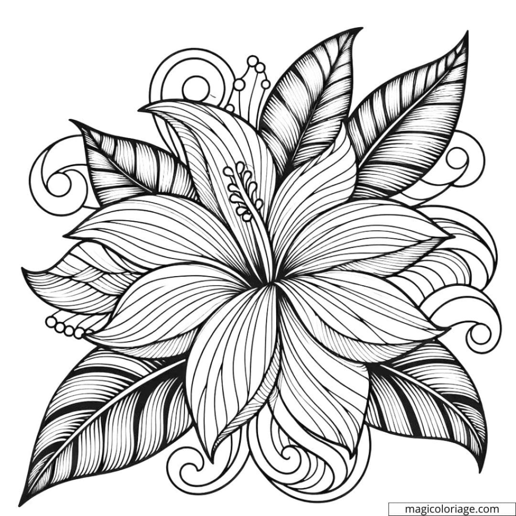 Coloriage mandala de fleurs à imprimer 